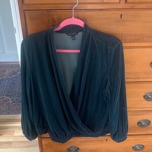 Banana Republic Deep Green Velvet Women's Top